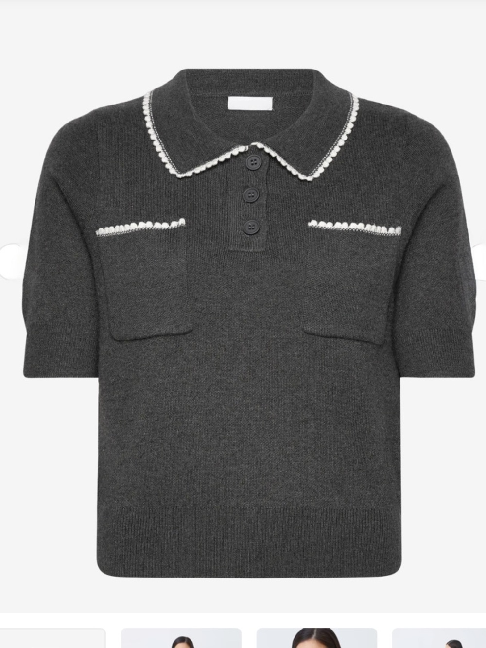 Suncoo Scalloped polo top. Size T1/small